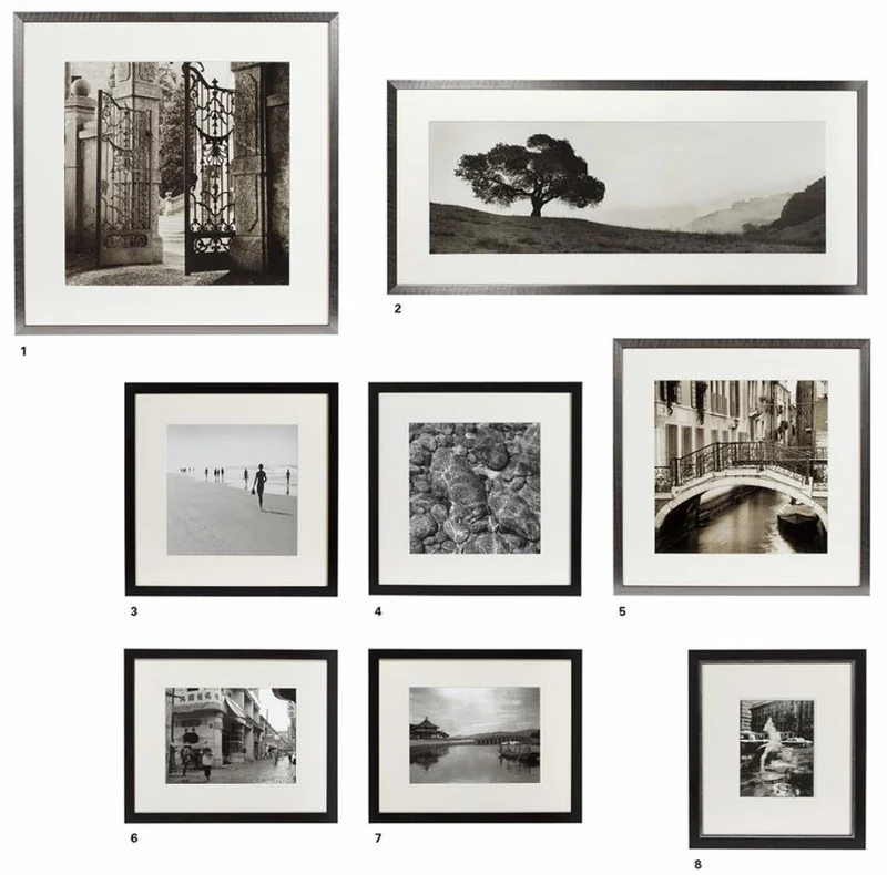 Casa Padrino Bilder / Kunstdruck 8er Set Urlaubsbilder Mehrfarbig - Luxus Wanddekoration