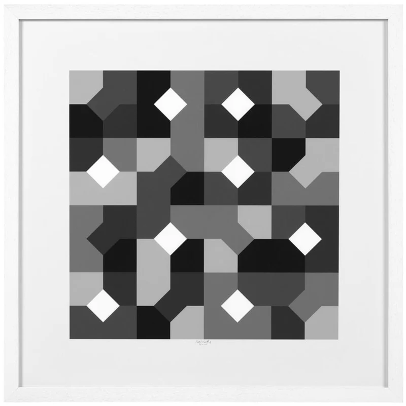 Casa Padrino Designer Deko Bilder Set Abstrakte Kunst Schwarz / Grau / Weiß 75 x H. 75 cm - Luxus Kunstdrucke mit Holzrahmen
