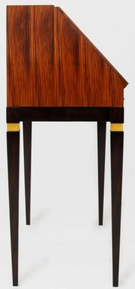 Casa Padrino Luxus Jugendstil Sekretär mit 9 Schubladen Braun / Schwarz / Grün / Gold 98 x 45 x H. 106 cm - Massivholz Schreibtisch - Barock & Jugendstil Büromöbel