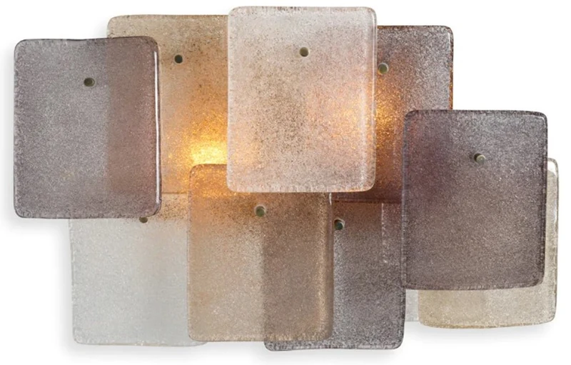 Casa Padrino Luxus Wandleuchte Vintage Messing Finish / handgemachtes Glas B. 47,5 cm x T. 18 cm x H. 30 cm - Luxus Leuchten