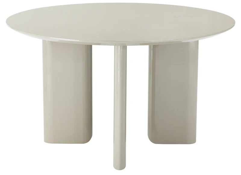 Esstisch Plowles Durchmesser 120 cm Beige Hochglanz