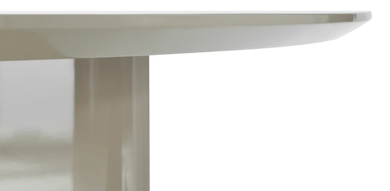 Esstisch Plowles Durchmesser 120 cm Beige Hochglanz