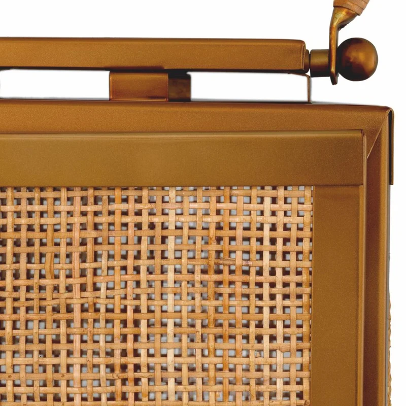 Casa Padrino Luxus Kerzenleuchter Vintage Messing / Naturfarben H. 83 cm - Laterne mit Tragegriff - Gastronomie Accessoires - Hotel Accessoires