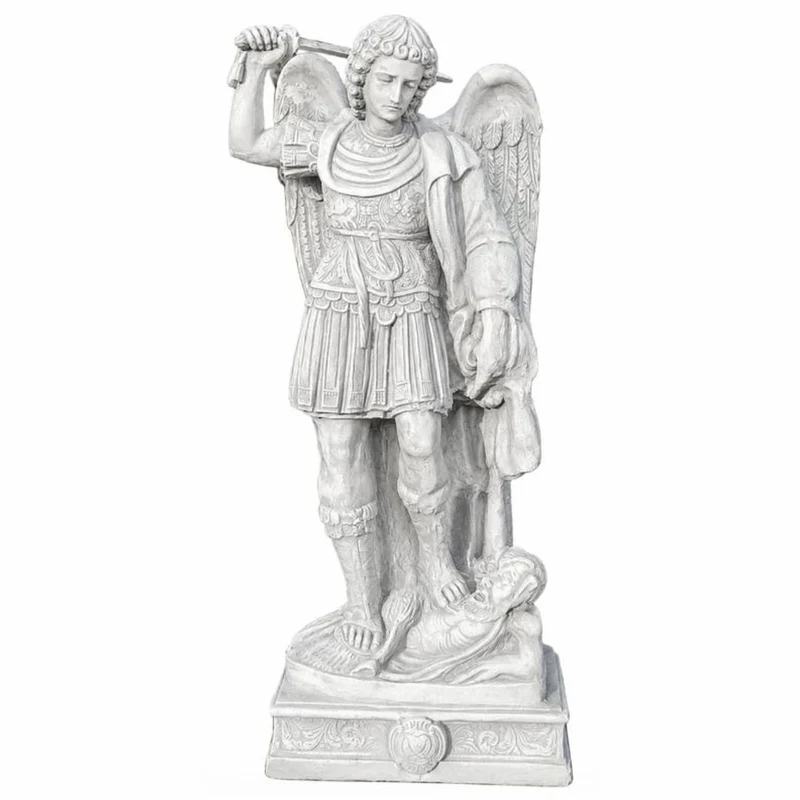 Casa Padrino Barock Garten Deko Skulptur Erzengel Grau H. 98 cm - Elegante Garten Figur - Barock Garten Skulpturen