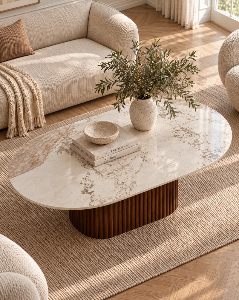 Maxi Japandi Salontafel Keramisch Marmer