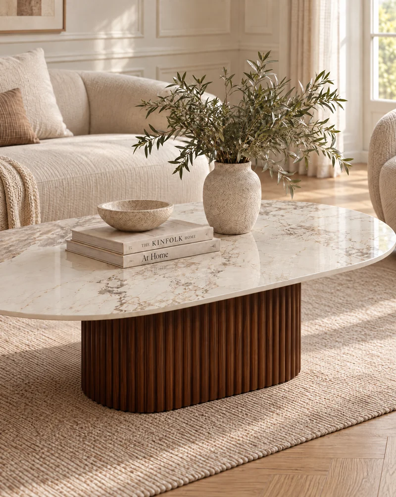 Maxi Japandi Salontafel Keramisch Marmer