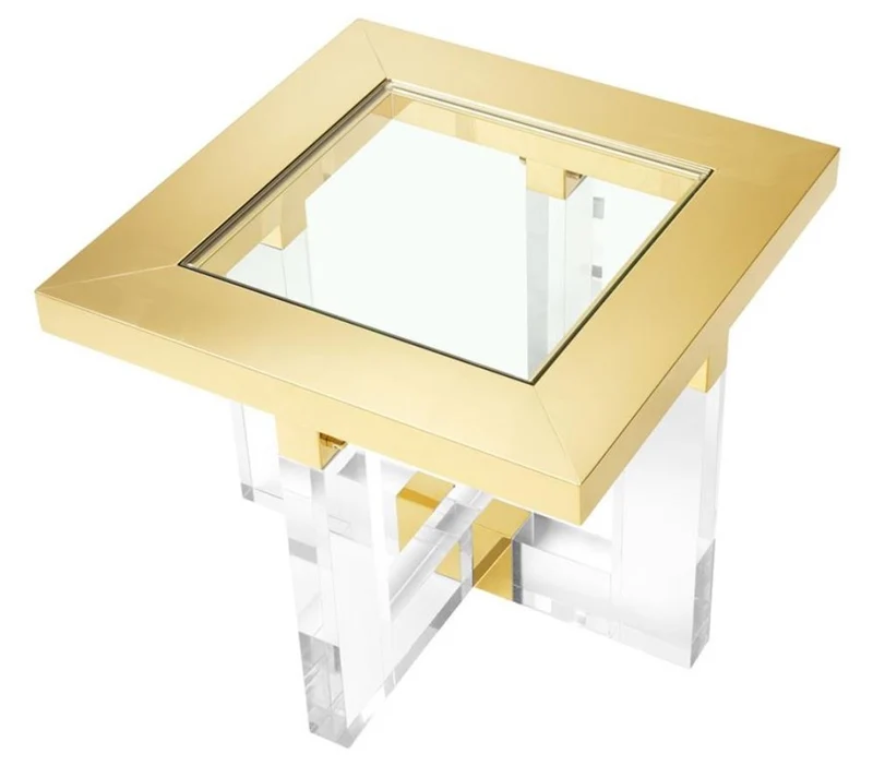 Casa Padrino Wohnzimmer Beistelltisch Gold 60 x 60 x H. 50 cm - Luxus Möbel