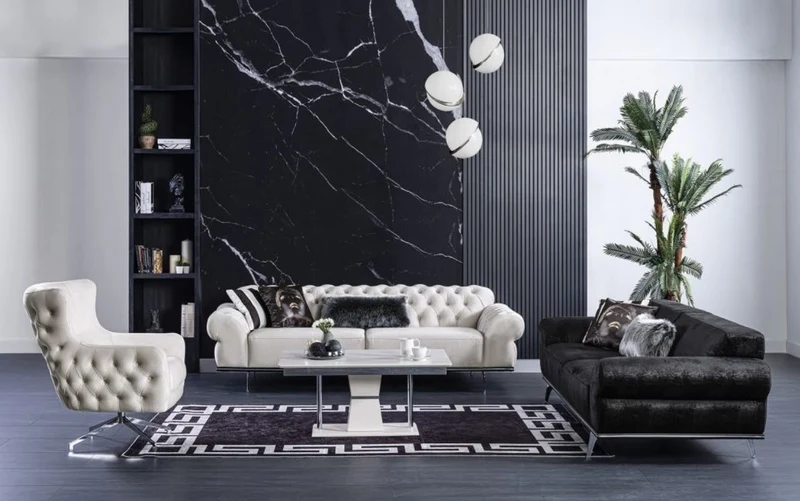 Casa Padrino Luxus Art Deco Chesterfield Drehsessel Cremefarben / Silber 90 x 90 x H. 100 cm - Wohnzimmer Sessel - Wohnzimmer Möbel