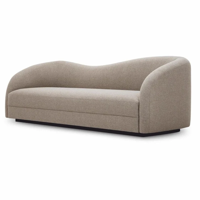 Casa Padrino Luxus Sofa Greige / Schwarz 230 cm - Wohnzimmer & Hotel Möbel