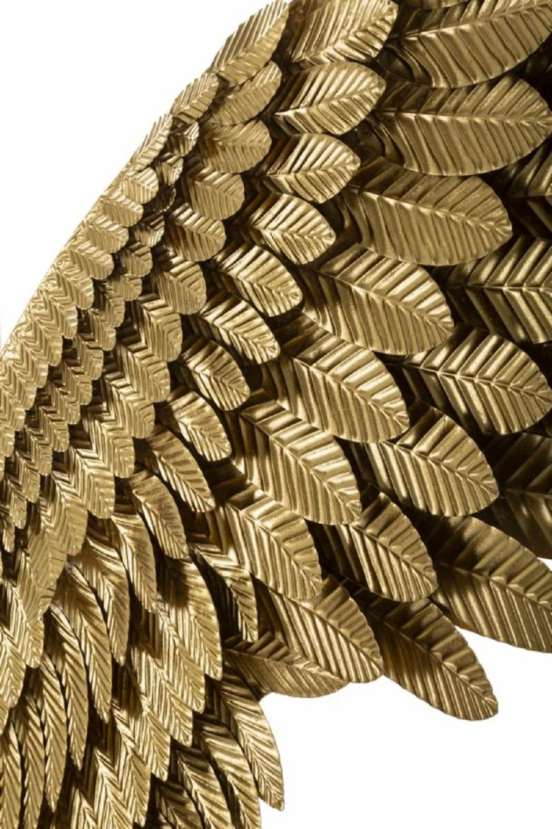 Casa Padrino Luxus Metall Wanddeko Flügel Set Gold 146 cm - Deko Accessoires