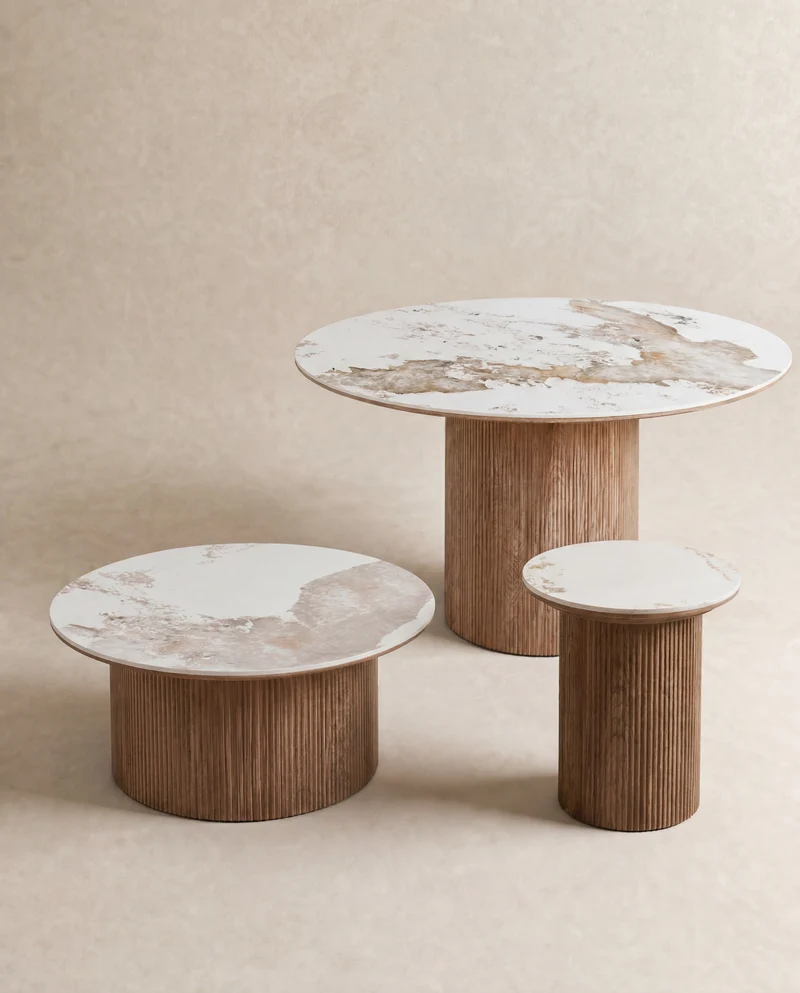 Japandi Eettafel, Salontafel & bijzettafel