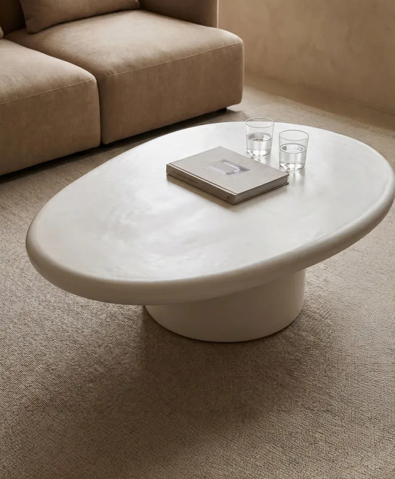 Sora Organische Salontafel Off White 110 x 90 x 35 cm