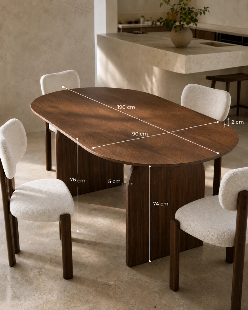 Nobu Oval Table 190 cm Walnut