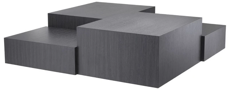 Casa Padrino Luxus Wohnzimmer Couchtisch Grau 112 x 112 x H. 40 cm - Wohnzimmertisch mit 3 verschiedenen Tischhöhen - Luxus Möbel