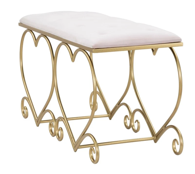 Casa Padrino Luxus Sitzbank Rosa / Gold 105 cm - Wohnzimmer & Schlafzimmer Möbel