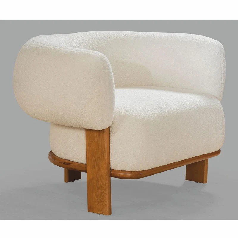 Casa Padrino Luxus Wohnzimmer & Hotel Sessel Weiß / Braun 100 x 80 x H. 70 cm - Luxus Möbel