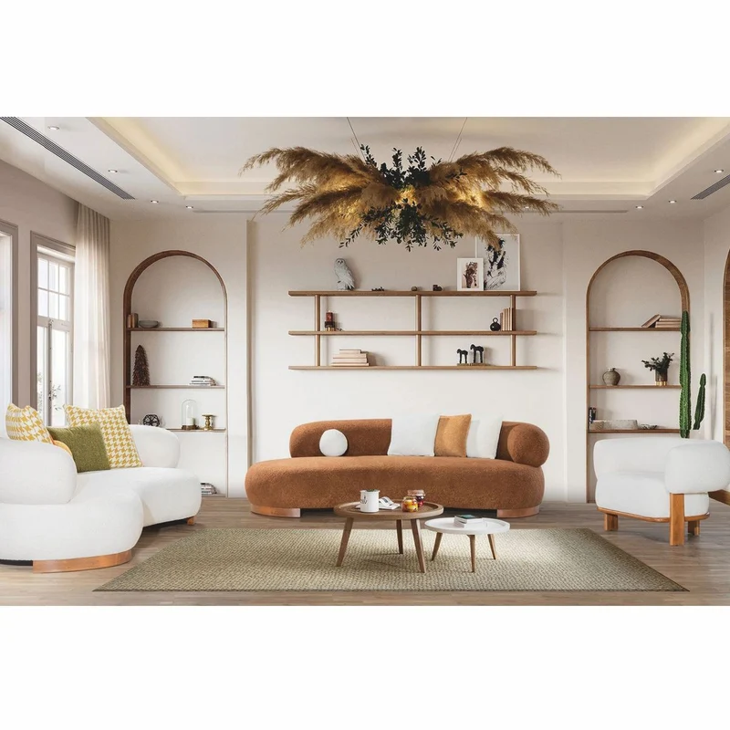 Casa Padrino Luxus Wohnzimmer & Hotel Sessel Weiß / Braun 100 x 80 x H. 70 cm - Luxus Möbel