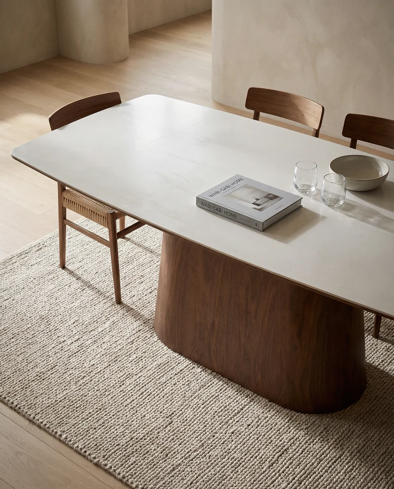 Eetkamertafel Wit/Donkerbruin 200 cm