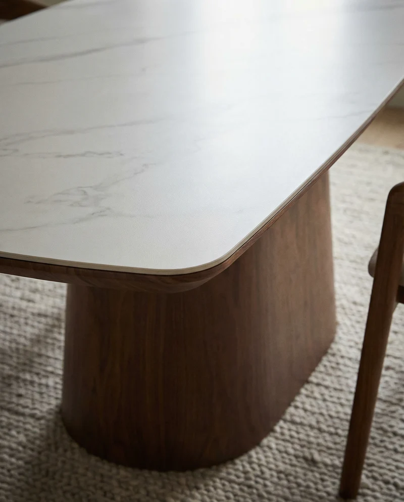 Eetkamertafel Wit/Donkerbruin 200 cm