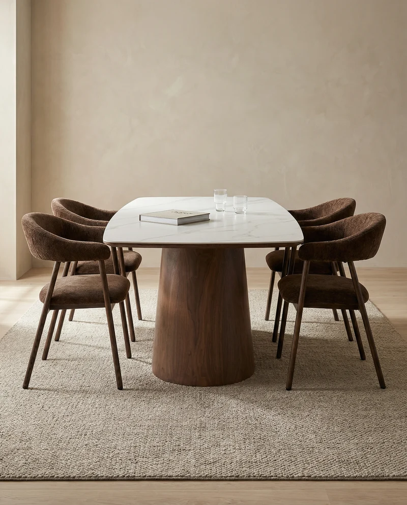Eetkamertafel Wit/Donkerbruin 200 cm