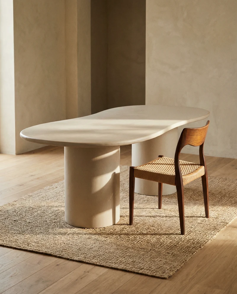 Organische Betonlook Eettafel 200 cm