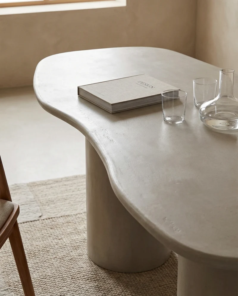 Organische Betonlook Eettafel 200 cm