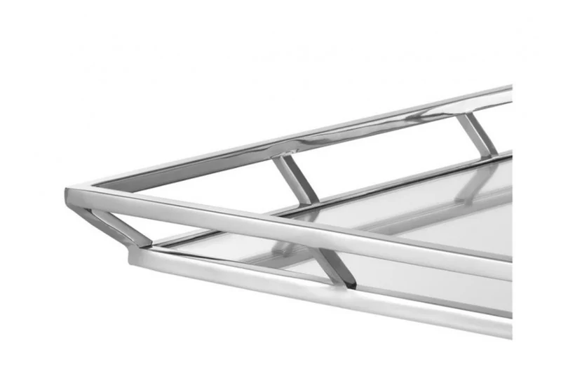 Casa Padrino Luxus Designer Edelstahl Tablett Nickel Finish Silber 50 x 50 x H. 4,5 cm