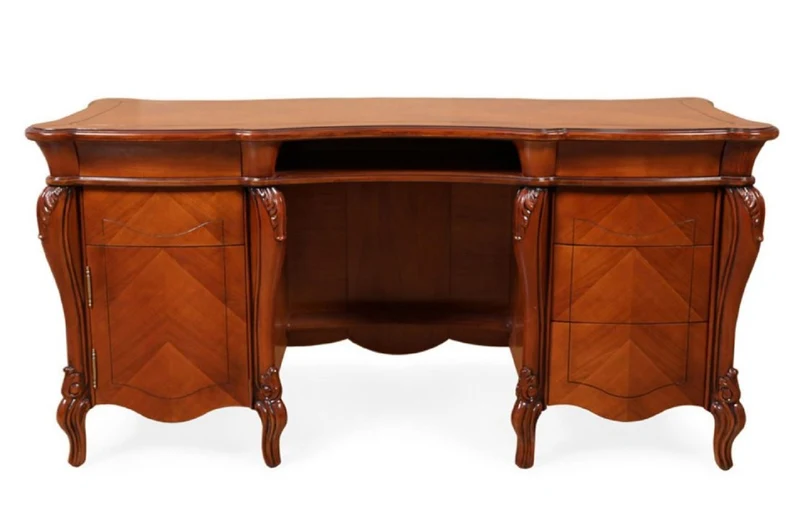 Casa Padrino Luxus Barock Schreibtisch Braun 166 cm - Barockstil Büro Möbel