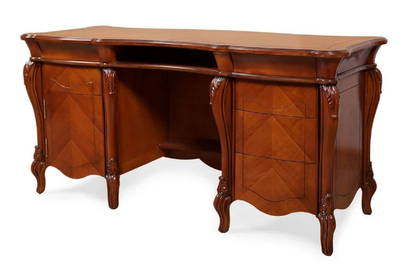 Casa Padrino Luxus Barock Schreibtisch Braun 166 cm - Barockstil Büro Möbel