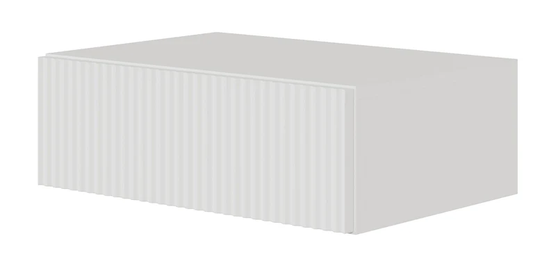 Nachttisch Veldio mit gefräster Front und Schublade 50 cm Grau Beige, hängend