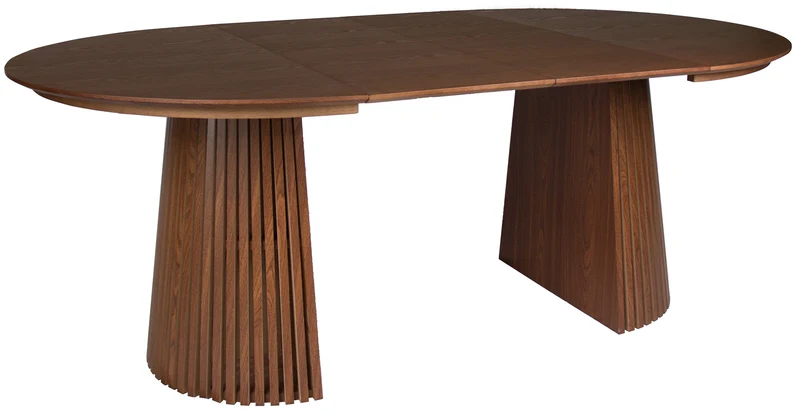 Holzstuhl für das Esszimmer Insible mit leicht zu reinigendem Stoff, beige Geflecht/Nussbaum