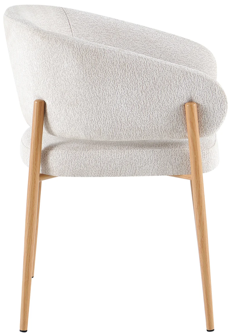 Polsterstuhl Resilly beige Chenille / Beine aus naturbelassener Eiche