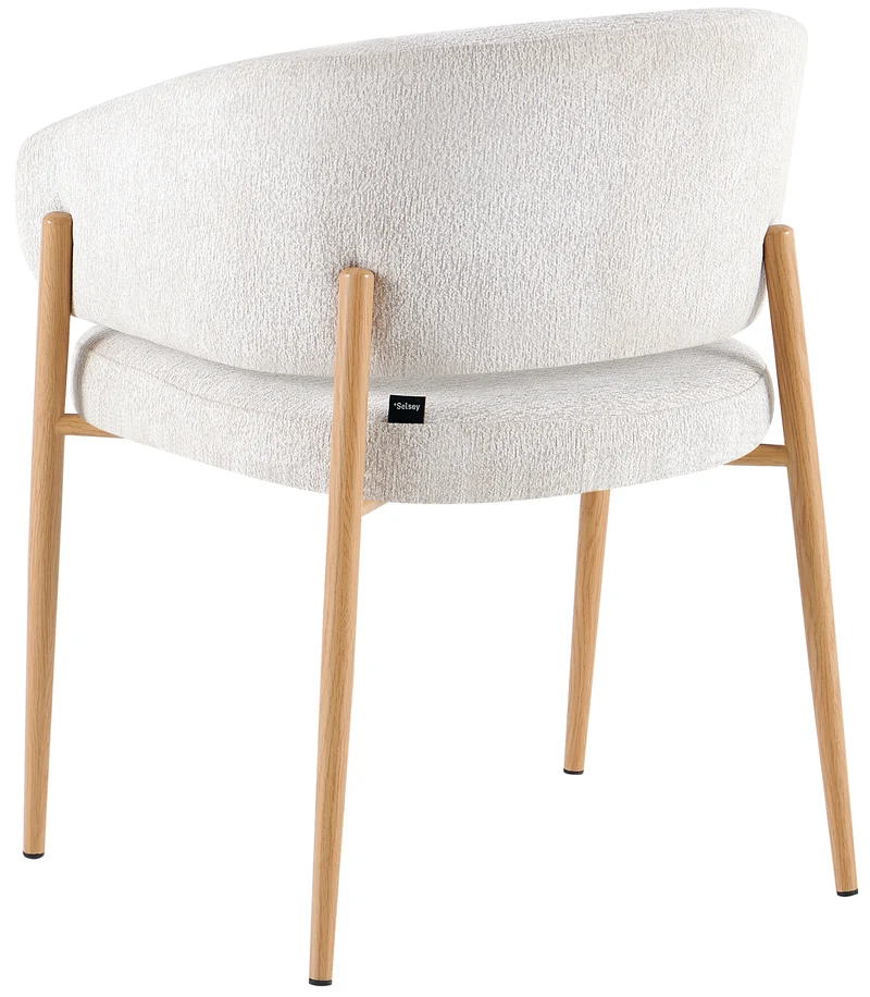 Polsterstuhl Resilly beige Chenille / Beine aus naturbelassener Eiche