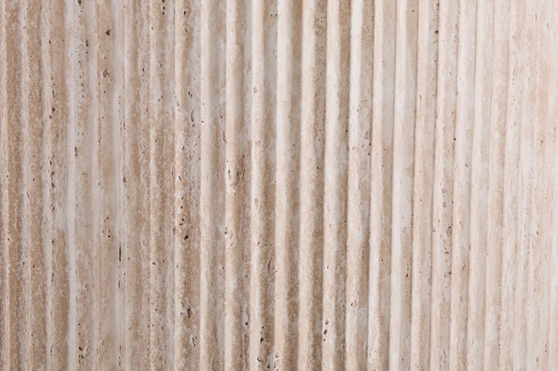 Japandi Ovale Eettafel Travertin Beige