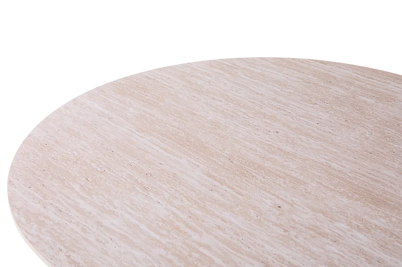 Japandi Ovale Eettafel Travertin Beige