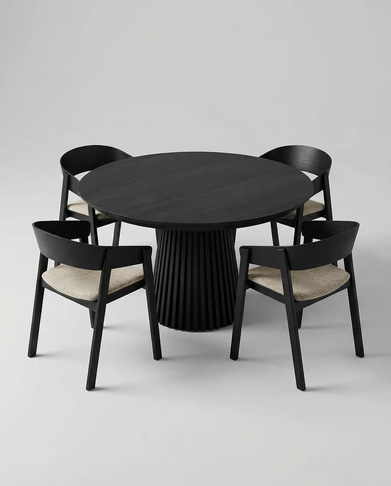 Japandi Uitschuifbare Eettafel Black Oak