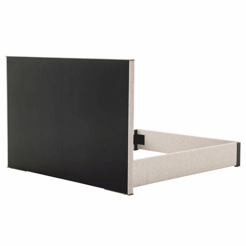 Casa Padrino Luxus Doppelbett Naturfarben / Messing / Schwarzgrau 180 x 210 cm - Schlafzimmer Möbel