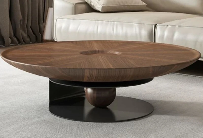 Casa Padrino Luxus Couchtisch Ø 80 x H. 28 cm - Runder Wohnzimmertisch - Wohnzimmer Möbel - Hotel Möbel - Luxus Qualität - Made in Italy