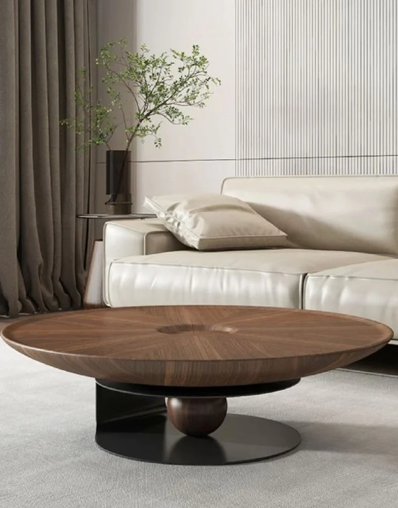 Casa Padrino Luxus Couchtisch Ø 80 x H. 28 cm - Runder Wohnzimmertisch - Wohnzimmer Möbel - Hotel Möbel - Luxus Qualität - Made in Italy