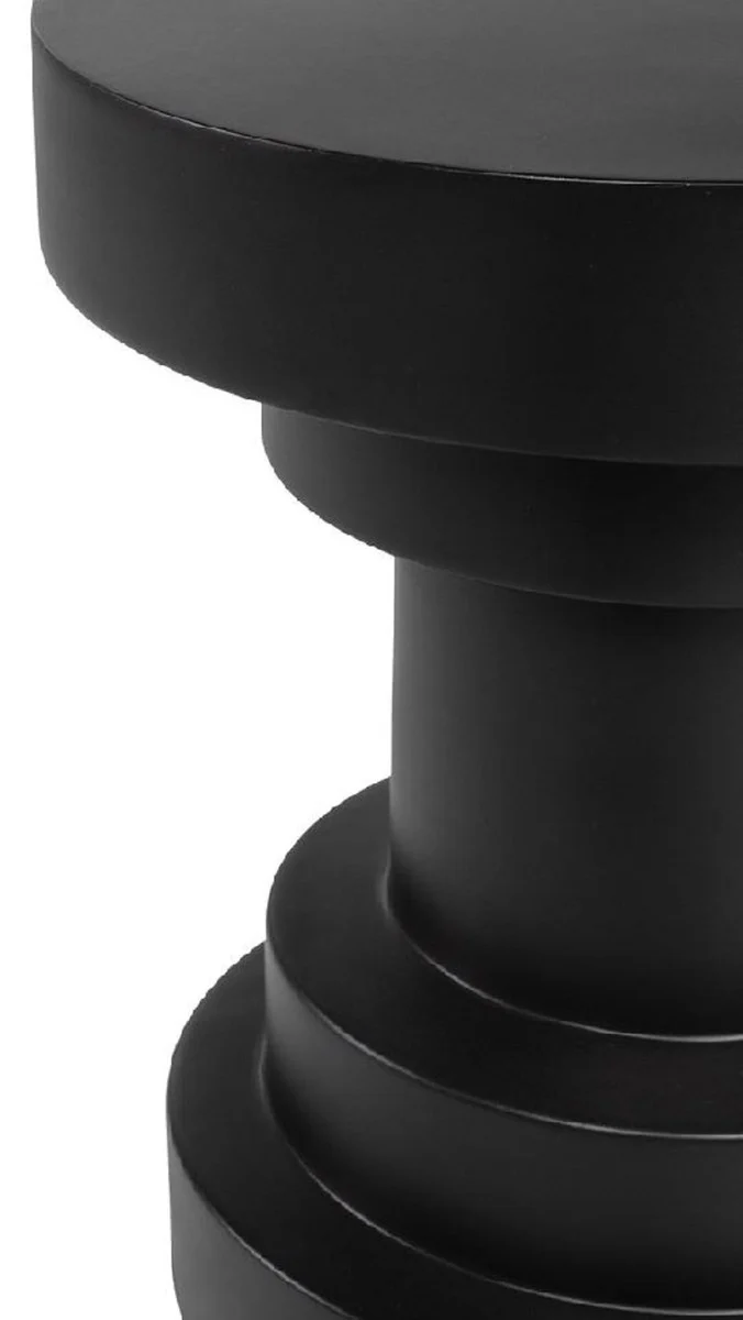 Casa Padrino Luxus Beistelltisch / Hocker Schwarz Ø 38 x H. 45 cm - Runder Glasfaserverstärkter Tisch / Sitzhocker - Wohnzimmer Möbel - Luxus Möbel - Luxus Kollektion