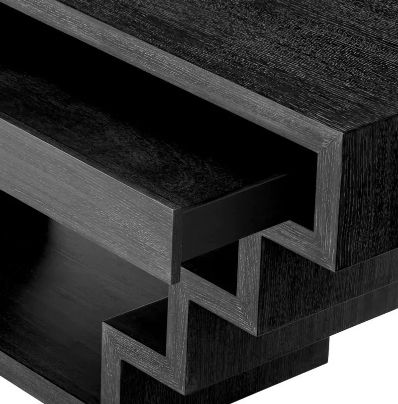 Casa Padrino Luxus Konsole Schwarzgrau 180 x 50 x H. 77 cm - Rechteckiger Konsolentisch mit 2 Schubladen - Wohnzimmer Möbel - Hotel Möbel - Luxus Möbel - Luxus Einrichtung