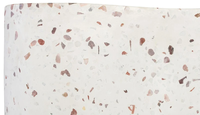 Casa Padrino Luxus Terrazzo Naturstein Beistelltisch / Hocker Weiß 41,5 x 41,5 x H. 45 cm - Wohnzimmer Möbel - Hotel Möbel - Naturstein Möbel - Luxus Möbel - Luxus Einrichtung