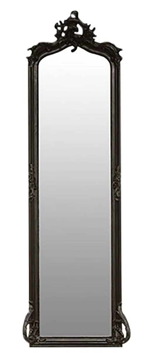 Casa Padrino Barock Wandspiegel Schwarz 54 x H. 172 cm - Wohnzimmer Spiegel im Barockstil