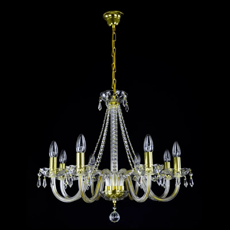 Casa Padrino Luxus Barock Kristall Kronleuchter Gold Ø 65 x H. 55 cm - Prunkvolle Messing Kronleuchter mit böhmischem Kristallglas - Barock Möbel - Edel & Prunkvoll
