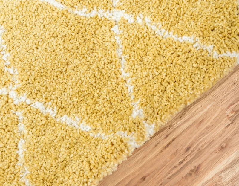 Teppich MARA Shaggy Läufer Gold-Gelb 80x305 cm