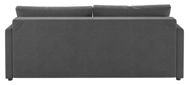 Dreisitziges ausklappbares Sofa Lorro mit Stauraum, grauer Chenille-Bezug