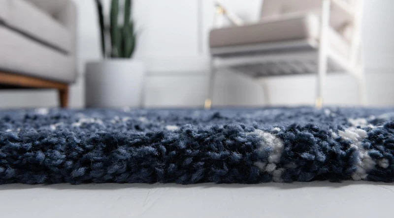 Teppich MARA Shaggy Läufer Enzianblau 80x305 cm