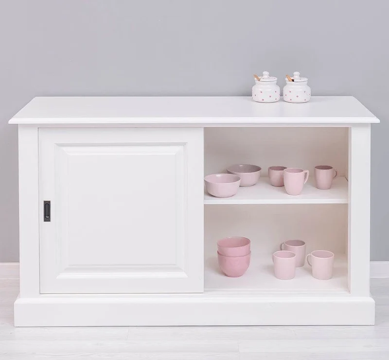 Massivholz- Geschirrschrank mit Schiebetüren - Sideboard