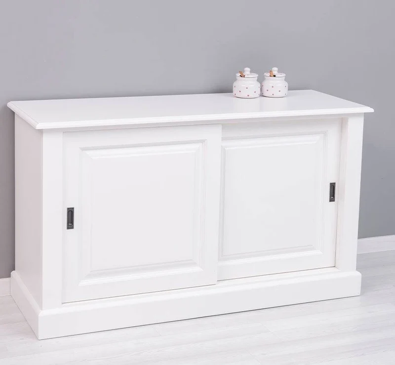 Massivholz- Geschirrschrank mit Schiebetüren - Sideboard