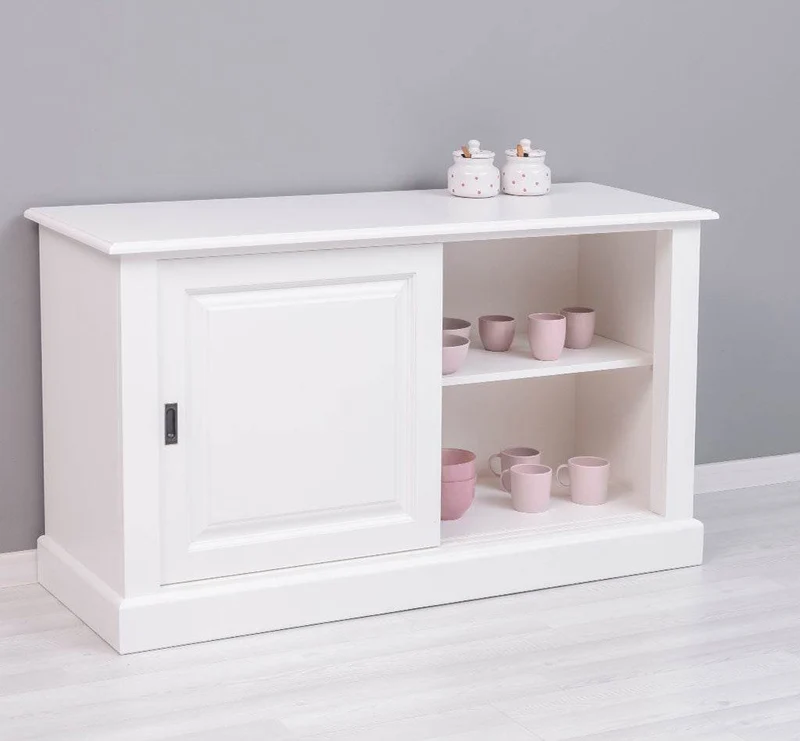 Massivholz- Geschirrschrank mit Schiebetüren - Sideboard